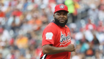 WASHINGTON, DC - JULY 15: Manager David Ortiz of the World Team looks on against the U.S. Team during the SiriusXM All-Star Futures Game at Nationals Park on July 15, 2018 in Washington, DC. (Photo by Rob Carr/Getty Images)