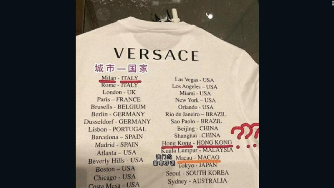 Versace se disculpa con China y retira controversial camiseta