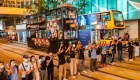 Enorme cadena humana en Hong kong