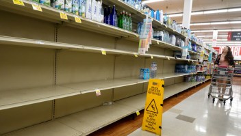 PINELLAS PARK, FLORIDA - AUGUST 29: A grocery store's water section is almost bare as people stock up ahead of the possible arrival of Hurricane Idalia on August 29, 2023 in Pinellas Park, Florida. Hurricane Idalia is forecast to make landfall on the Gulf Coast of Florida Wednesday morning. (Photo by Joe Raedle/Getty Images)