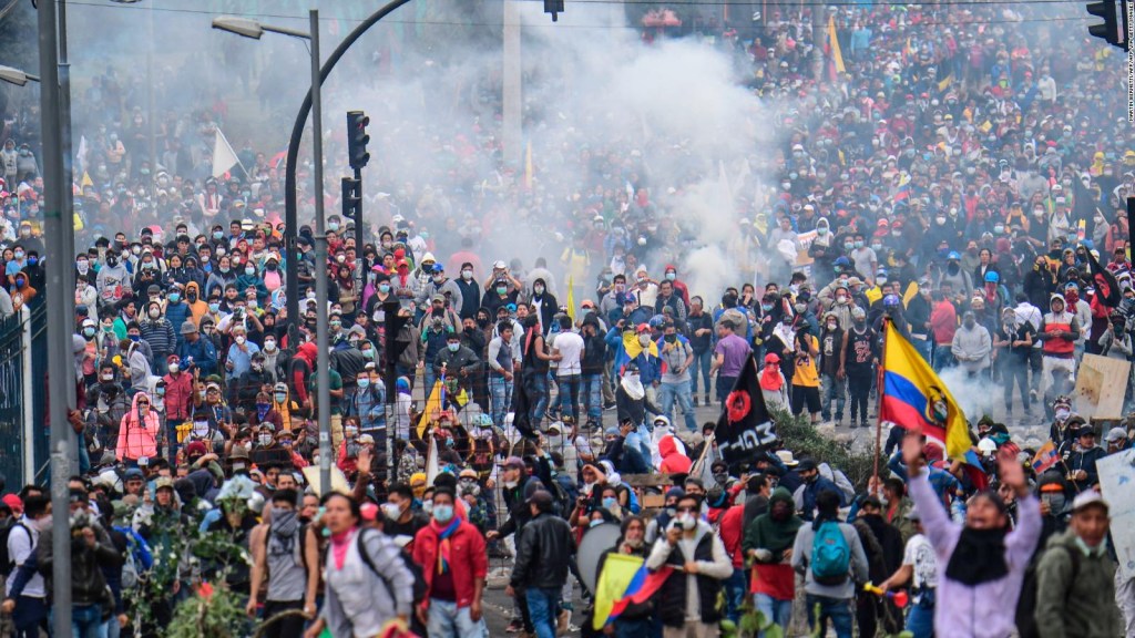 Noveno día de manifestaciones en Ecuador