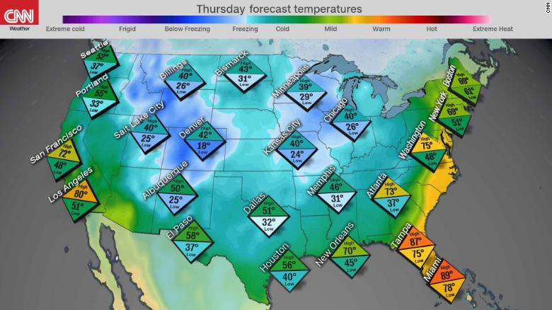 pronostico frio temperaturas jueves ola invernal estados unidos