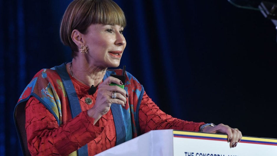 BOGOTA, COLOMBIA - MAY 14: Alicia Arango,​ Colombian Labor Minister, delivers a speech during the day two morning session at the 2019 Concordia Americas Summiton May 14, 2019 in Bogota, Colombia. (Photo by Gabriel Aponte/Getty Images for Concordia Summit)