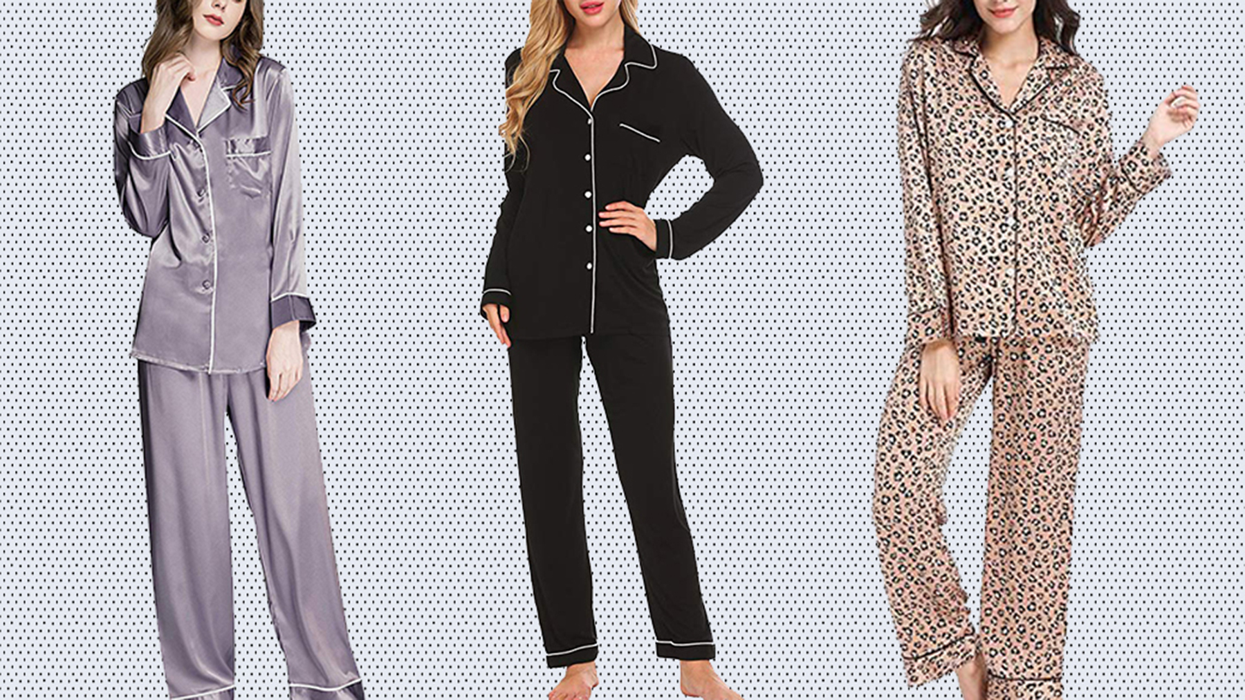 Pijamas Mujer Algodon Ropa de Domir Elegante Manga Pantalon Largos