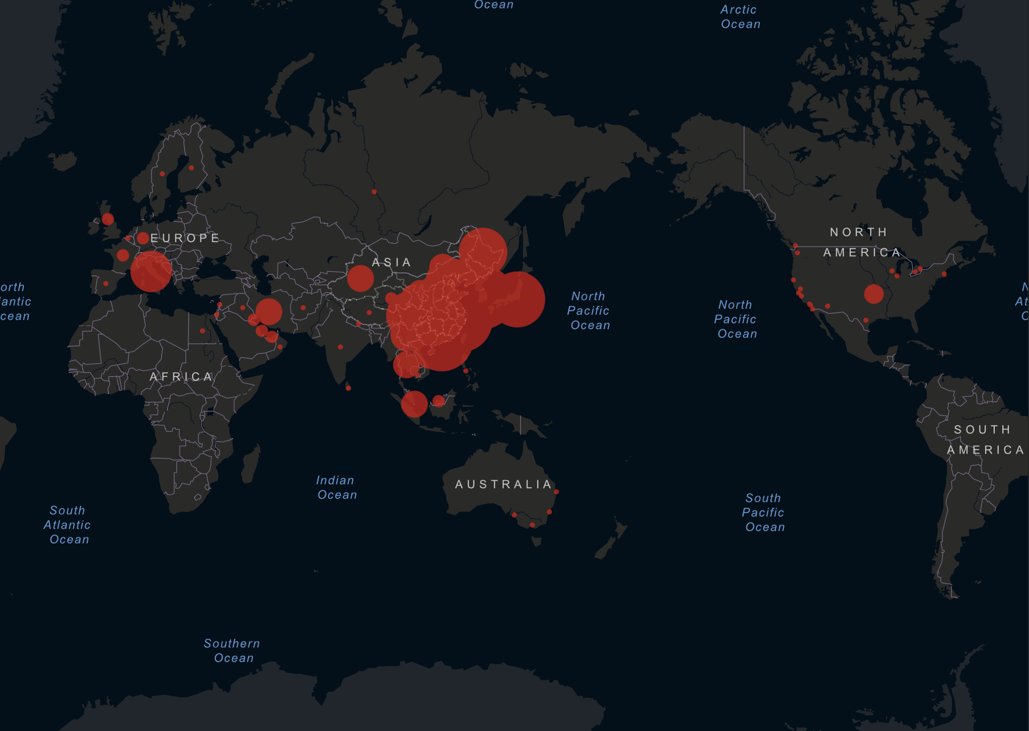 Este mapa te muestra la situación del coronavirus en el mundo en tiempo