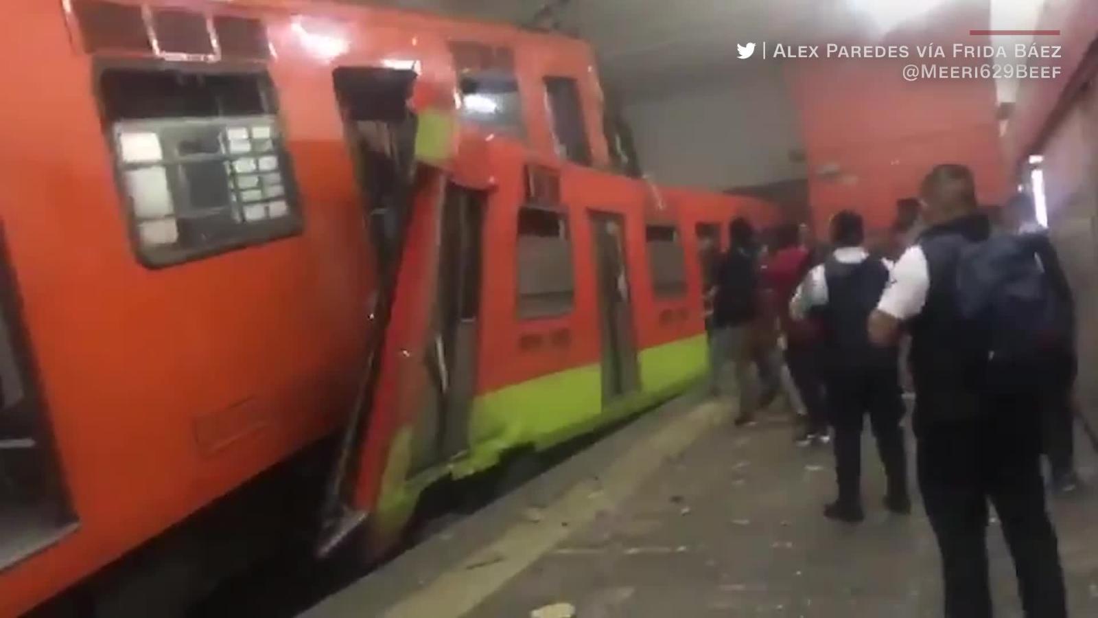 Video capta momentos tras choque de trenes en Tacubaya