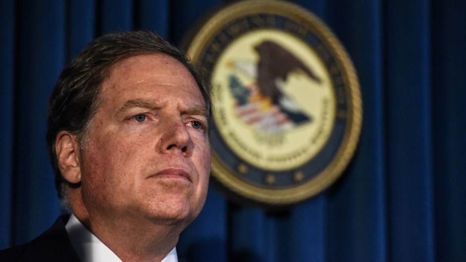 NEW YORK, NY - JULY 08: US Attorney for the Southern District of New York Geoffrey Berman announces charges against Jeffery Epstein on July 8, 2019 in New York City. Epstein will be charged with one count of sex trafficking of minors and one count of conspiracy to engage in sex trafficking of minors. (Photo by Stephanie Keith/Getty Images)