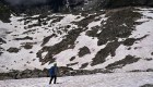 Nieve rosada en los Alpes italianos