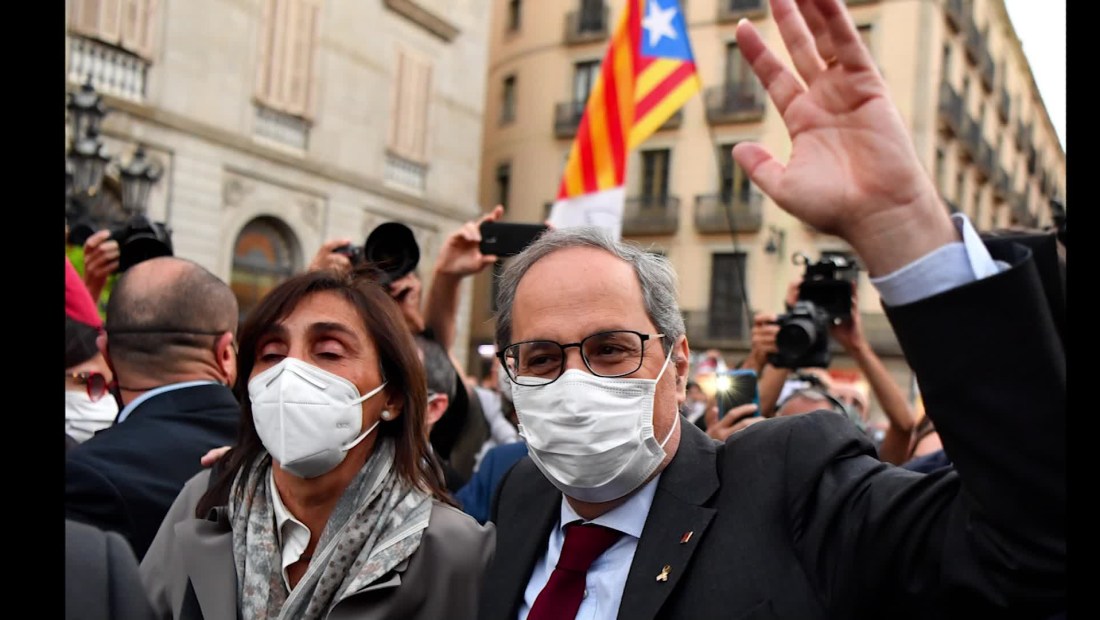 Protestan en Cataluña tras la condena de Quim Torra