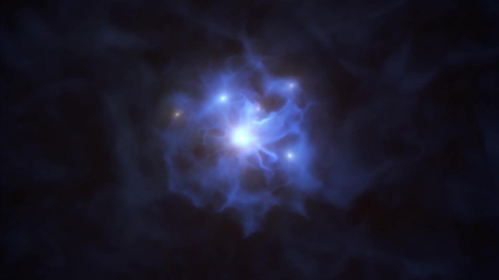 Encuentran 6 galaxias atrapadas en un agujero negro