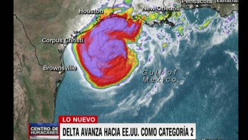 Huracán Delta se degrada a categoría 2 en camino a EE.UU.