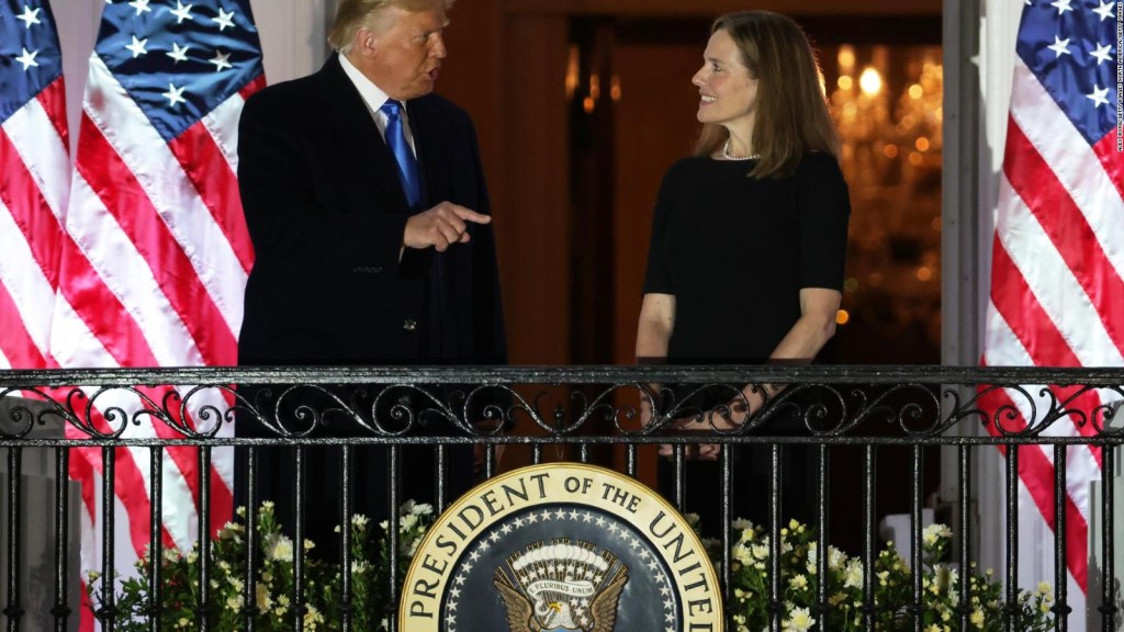 Amy Coney Barrett arrives at the Supreme Court