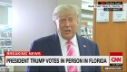 Esto fue lo que dijo Donald Trump del voto por correo tras votar en persona en Florida
