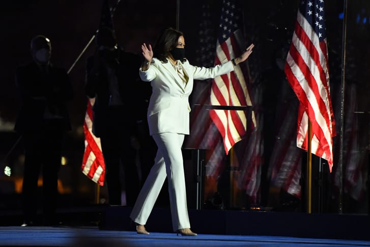 The White Suit That Kamala Harris Gave The Victory Speech In Says A Lot ...