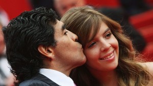 CANNES, FRANCE - MAY 21: Football legend Diego Armando Maradona and daughter Dalma arrive at the 'Che' Premiere at the Palais des Festivals during the 61st International Cannes Film Festival on May 21, 2008 in Cannes, France. (Photo by Sean Gallup/Getty Images)