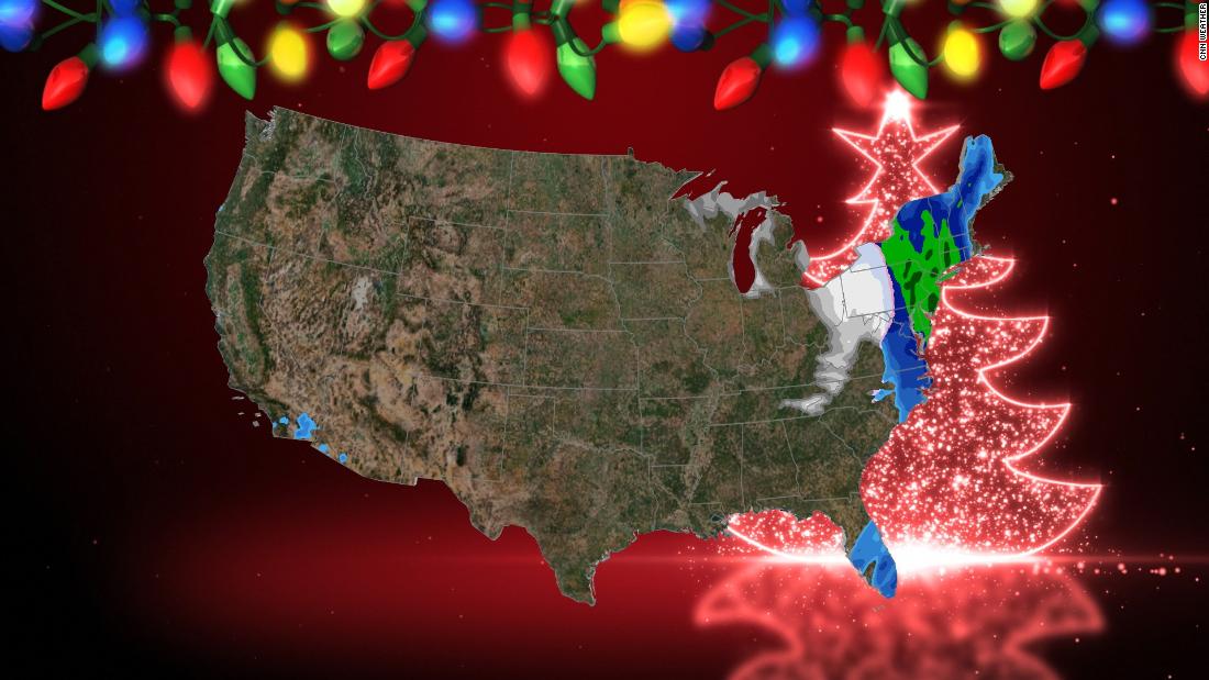 Some places from EE.UU.  podrían tener an inesperada blanca Navidad