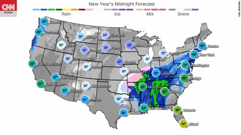 Tormenta invernal amenaza víspera de Año Nuevo en EE.UU