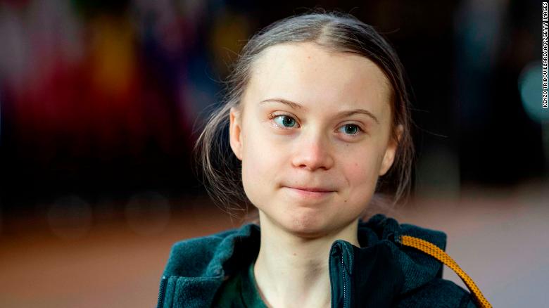 Greta Thunberg celebrates as well as her number 18