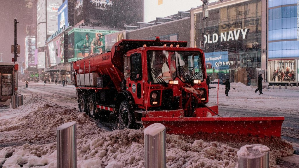 The effects of the storm hitting New York