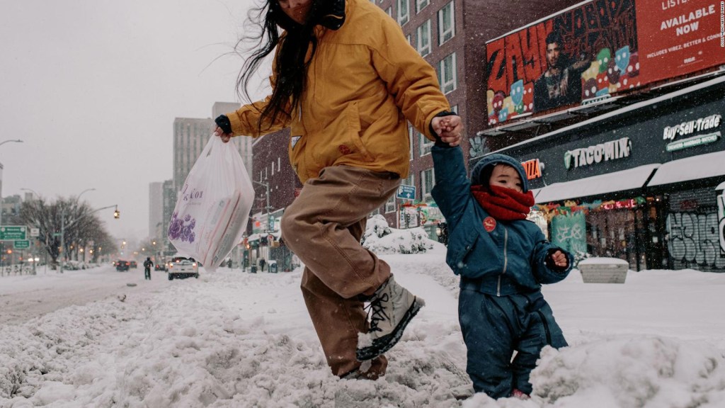 How much snow has fallen from the winter storm in the US?