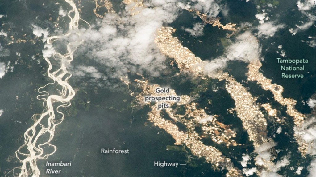 Los "ríos de oro" de Perú vistos desde el espacio