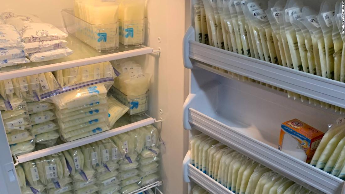 A woman giving 62 gallons of maternal food to mothers who need it