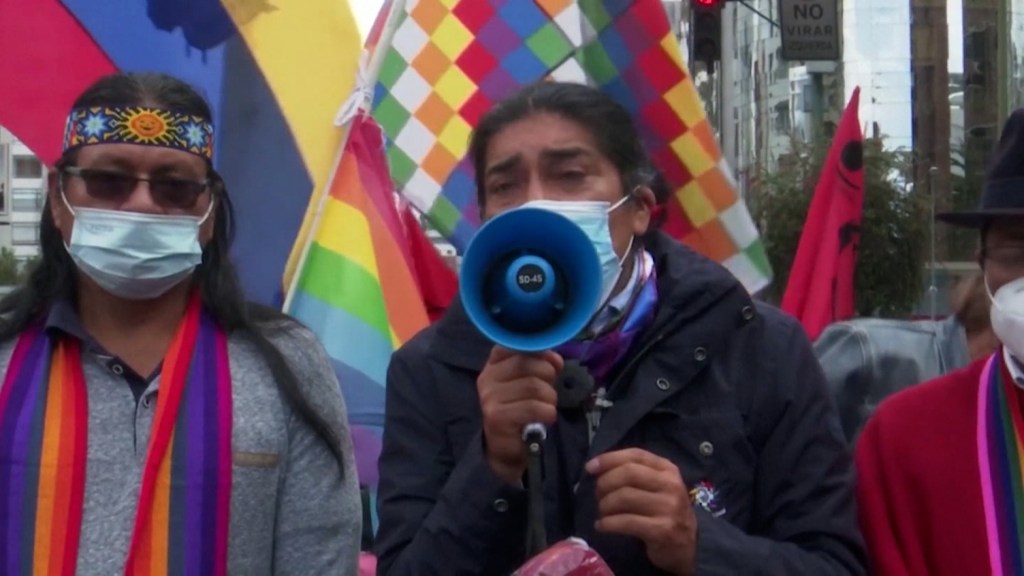 Indígenas protestan en Quito por resultados electorales