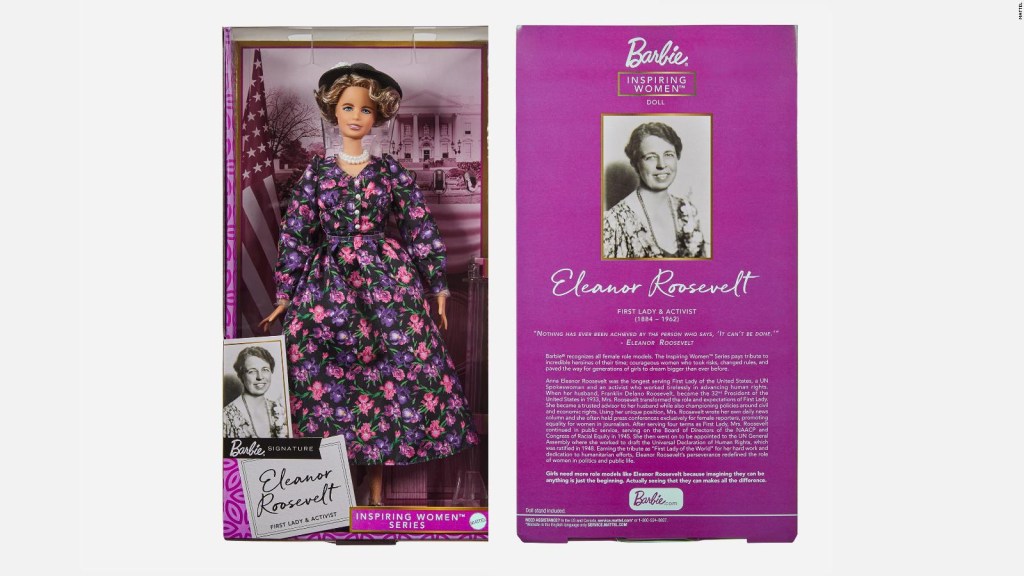 Barbie presents her model Eleanor Roosevelt
