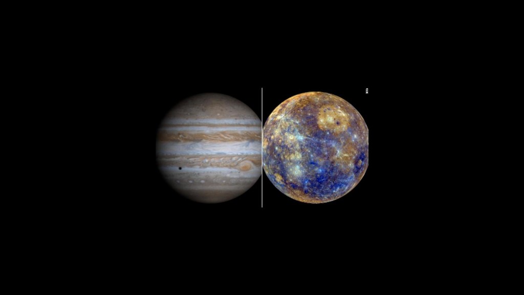 Observa la conjunción planetaria entre Júpiter y Mercurio.