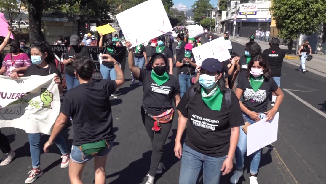 Marchas en El Salvador previas al Día de la Mujer