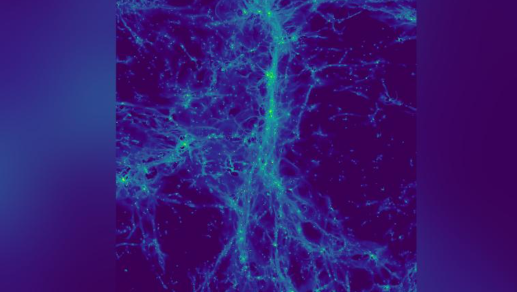 Look at her "cosmic web" where galaxies form