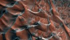 NASA publishes a picture of frozen Martian dunes