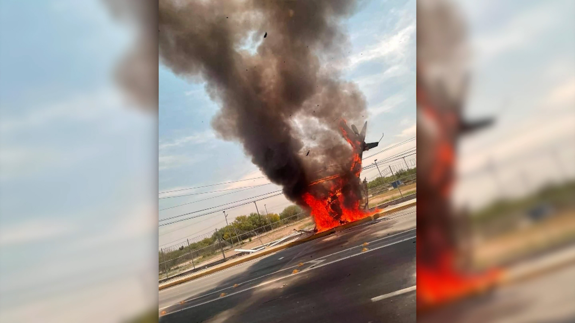 Helicopter crashes on highway to Laredo, Mexico