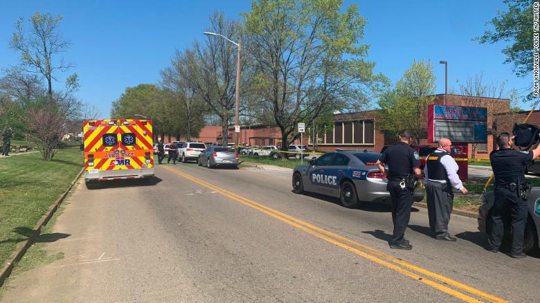 A person was killed and a police officer was killed during a shooting at a high school in Knoxville, Tennessee