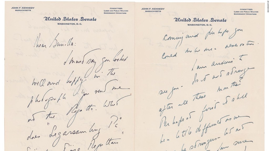 Rematan cartas de amor de John F. Kennedy
