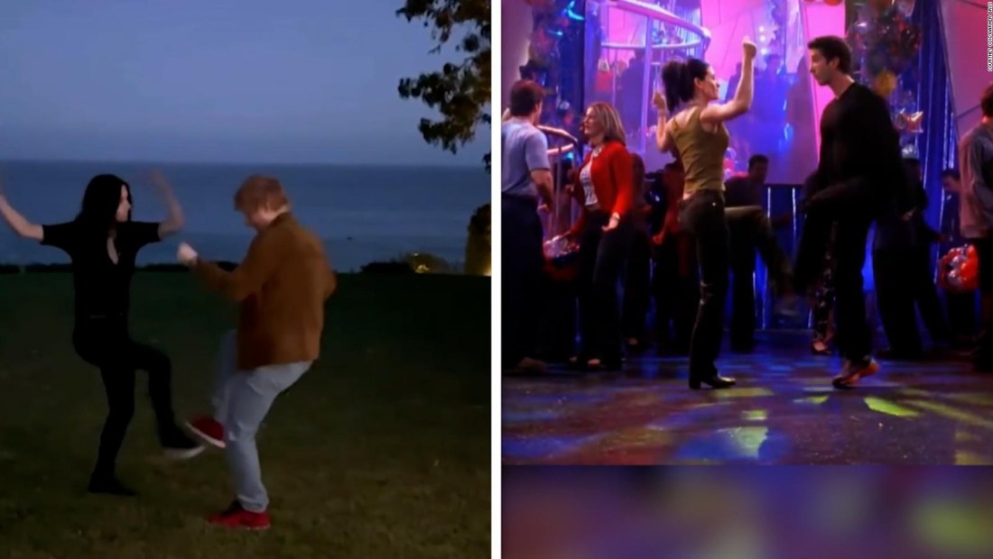 Courteney Cox y Ed Sheeran recrean baile de "Friends"