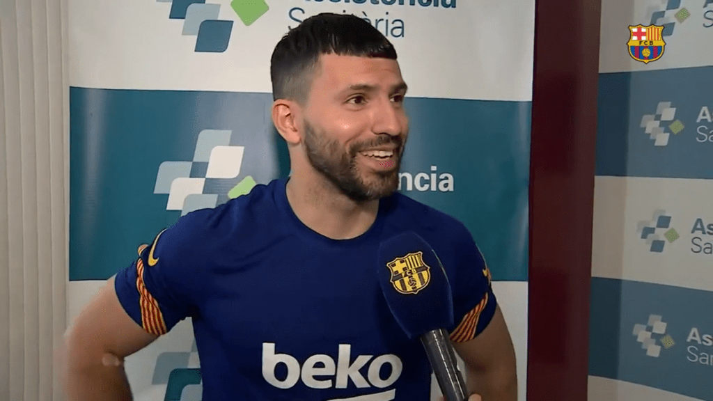 Agüero da sus primeras palabras como jugador del Barça