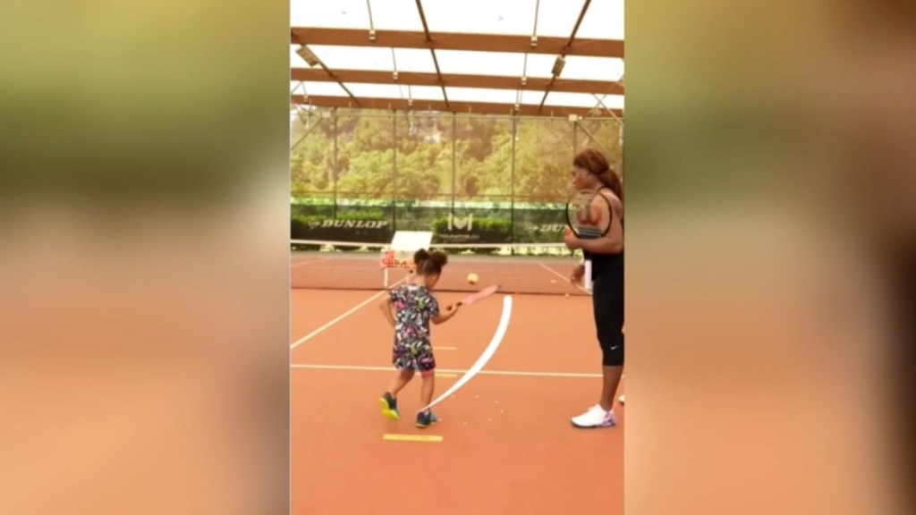 Serena Williams and the beautiful tennis with her daughter