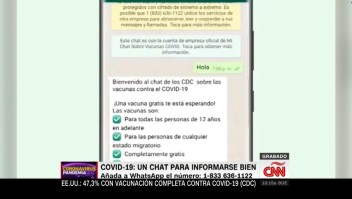 Los CDC lanzan chat de WhatsApp en español sobre covid