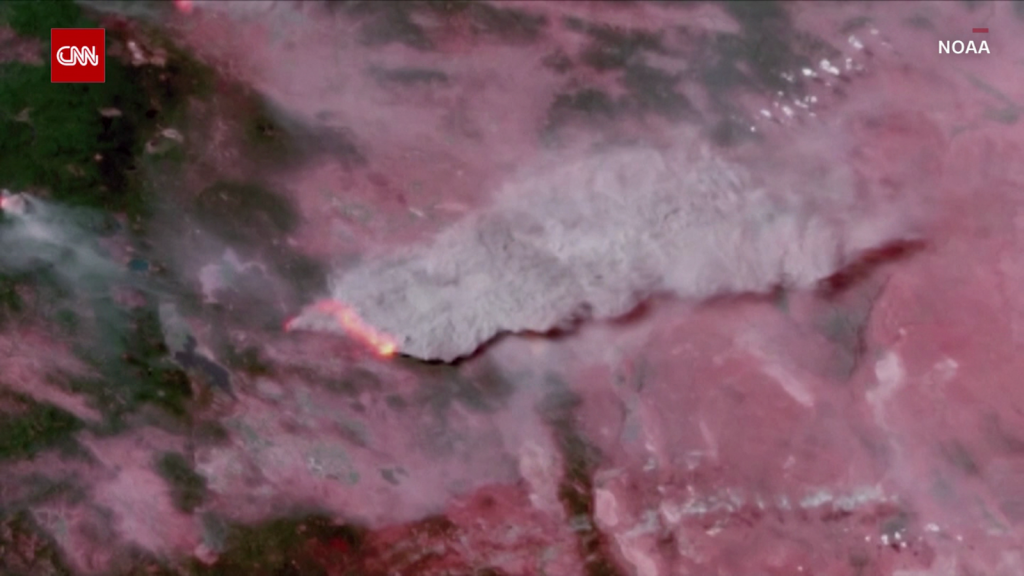 A large wildfire seen from space