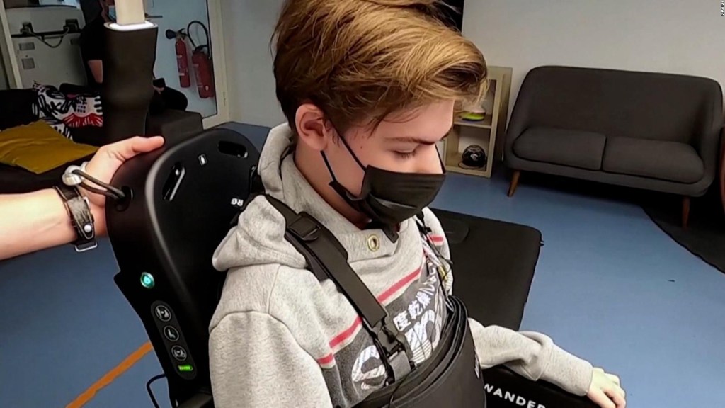 Father builds exoskeleton for son with paralysis