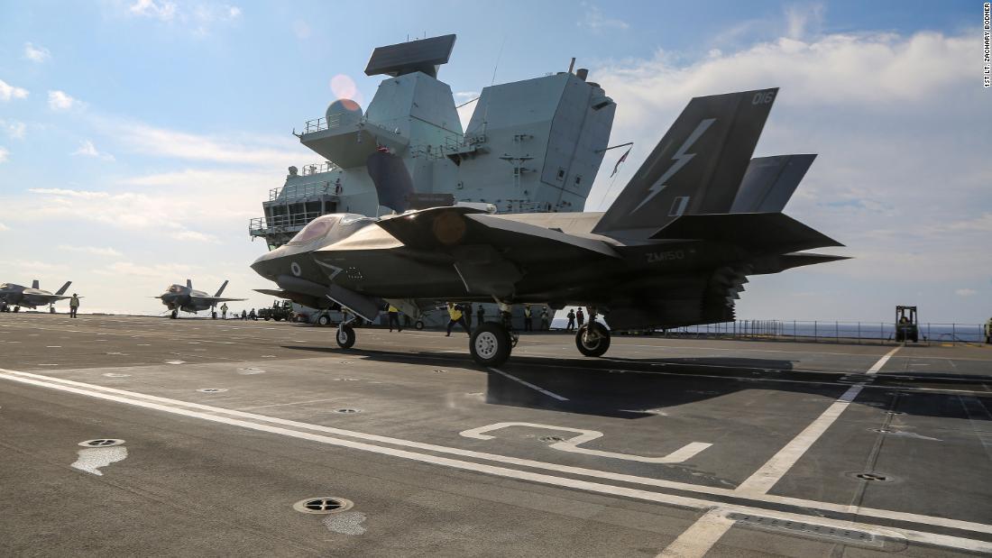 British aircraft carrier conducts naval drills in conflict zone