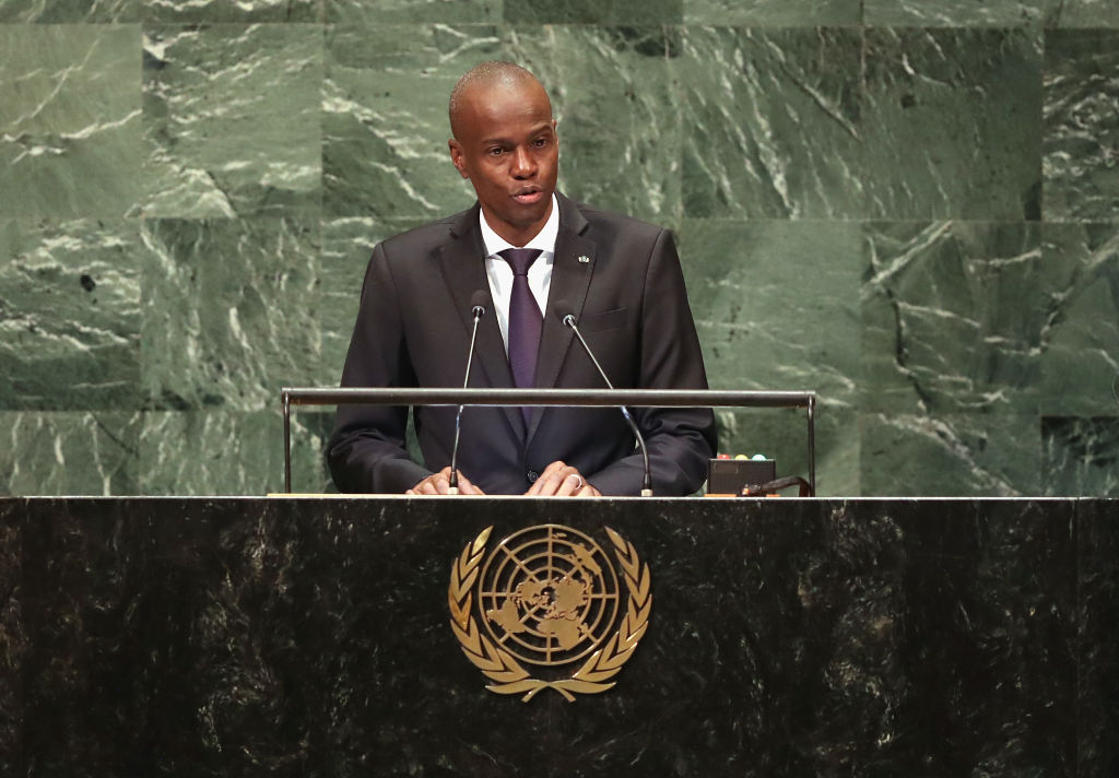 NEW YORK, NY - SEPTEMBER 27: President Haiti Jovenel Moise addresses the United Nations General Assembly on September 27, 2018 in New York City. World leaders gathered for the 73rd annual meeting at the UN headquarters in Manhattan. (Photo by John Moore/Getty Images)