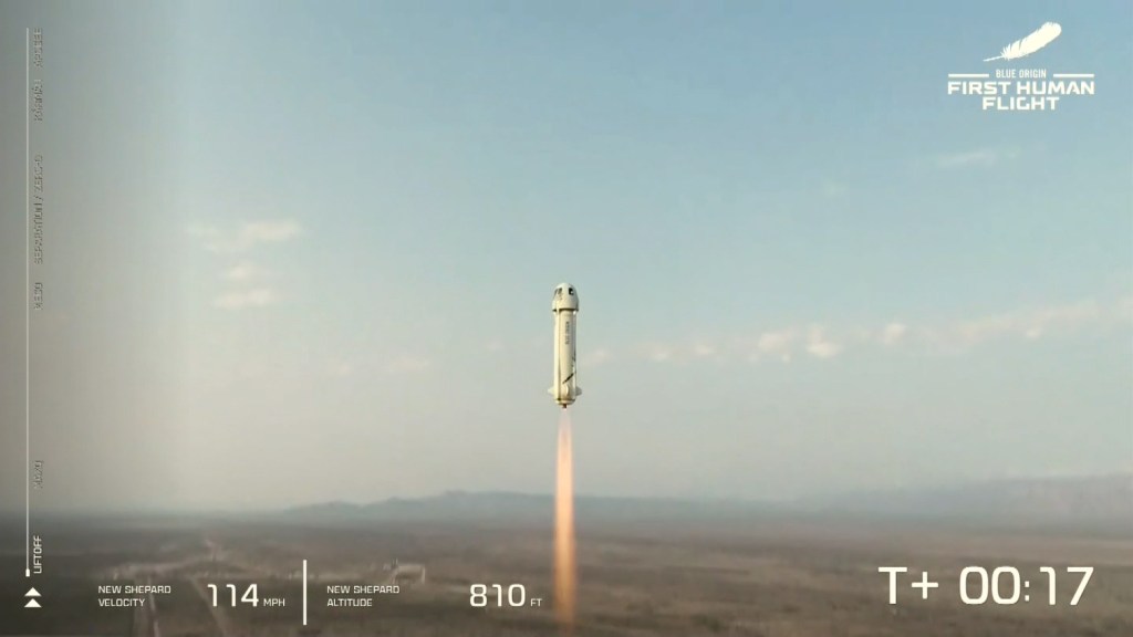 Watch Jeff Bezos take off aboard Blue Origin's New Shepard rocket