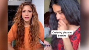 Shakira reacciona a una imitadora suya que ordena pizza