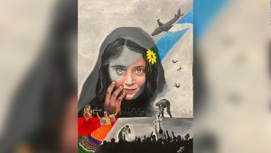 Mira el mural de afgana dividida por realidad de su país