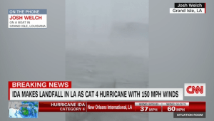 La fuerza del huracán Ida vista desde un bote