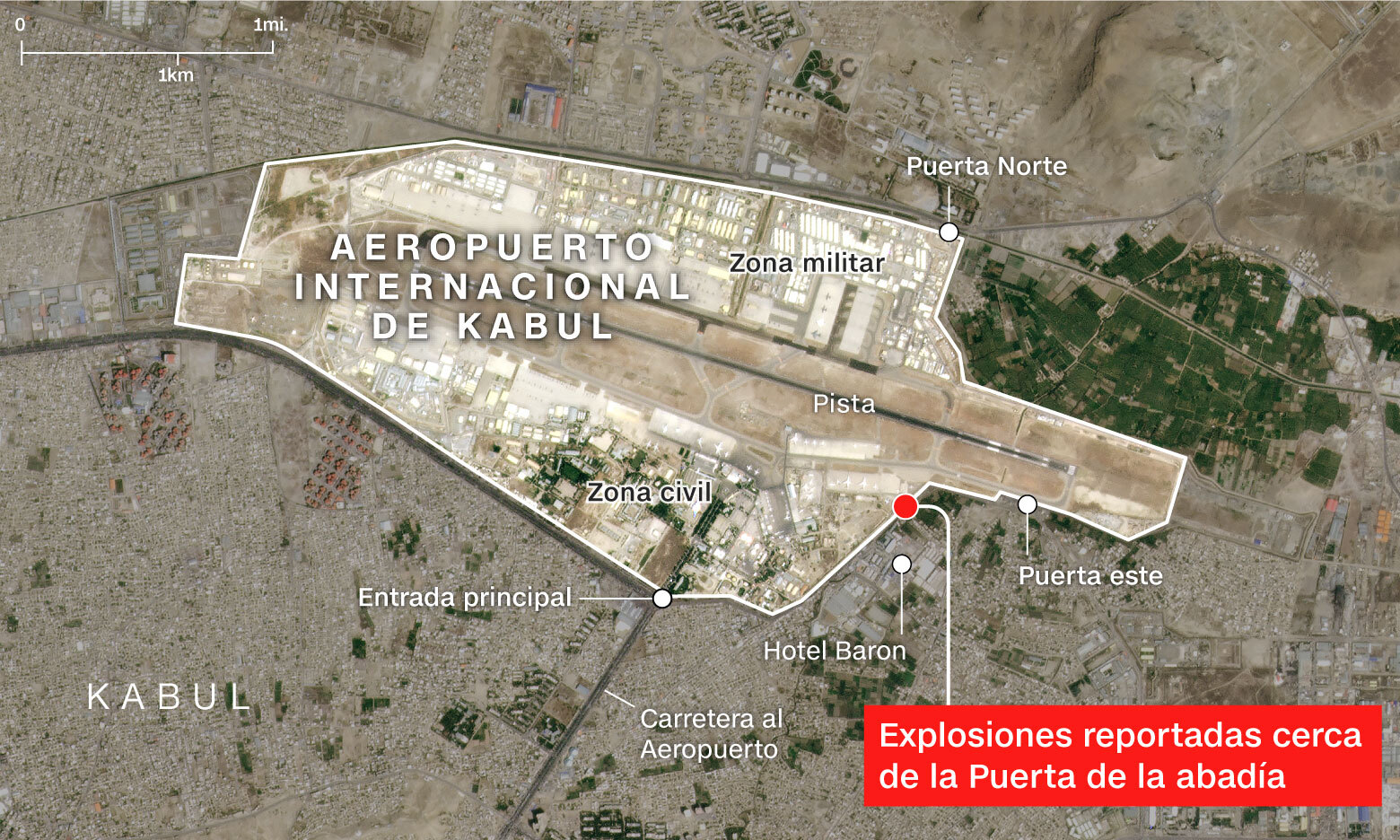 Lo que sabemos de las explosiones en aeropuerto de Kabul, Afganistán