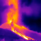 Video infrarrojo capta la lava del volcán en La Palma
