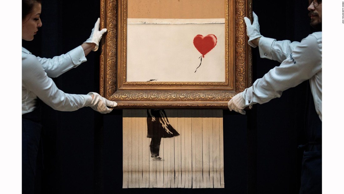 Precio récord por obra autodestruida de Banksy